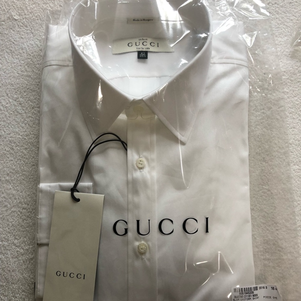 Gucci white buttom up shirt